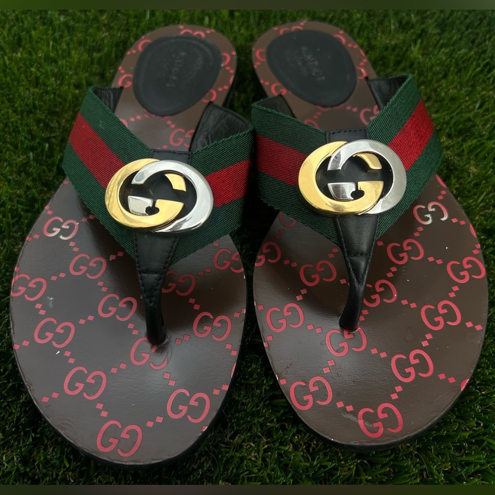 Gucci Kika GG Thong Web Sandal